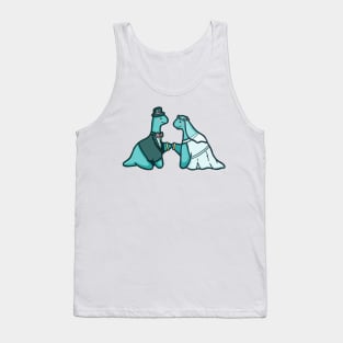 Cute dinosaur wedding, love, married dino Tank Top